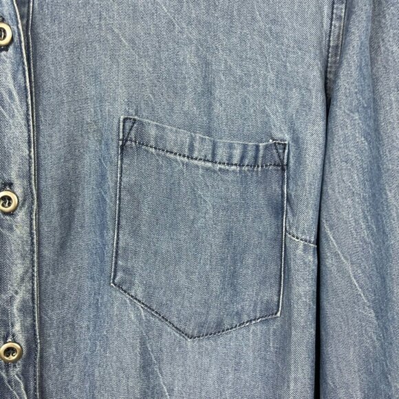 Splendid chambray romper blue size S long sleeve athleisure vacation travel soft - Picture 3 of 8